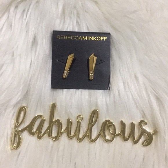 Rebecca Minkoff Jewelry - NWT Rebecca Minkoff gold tone earrings